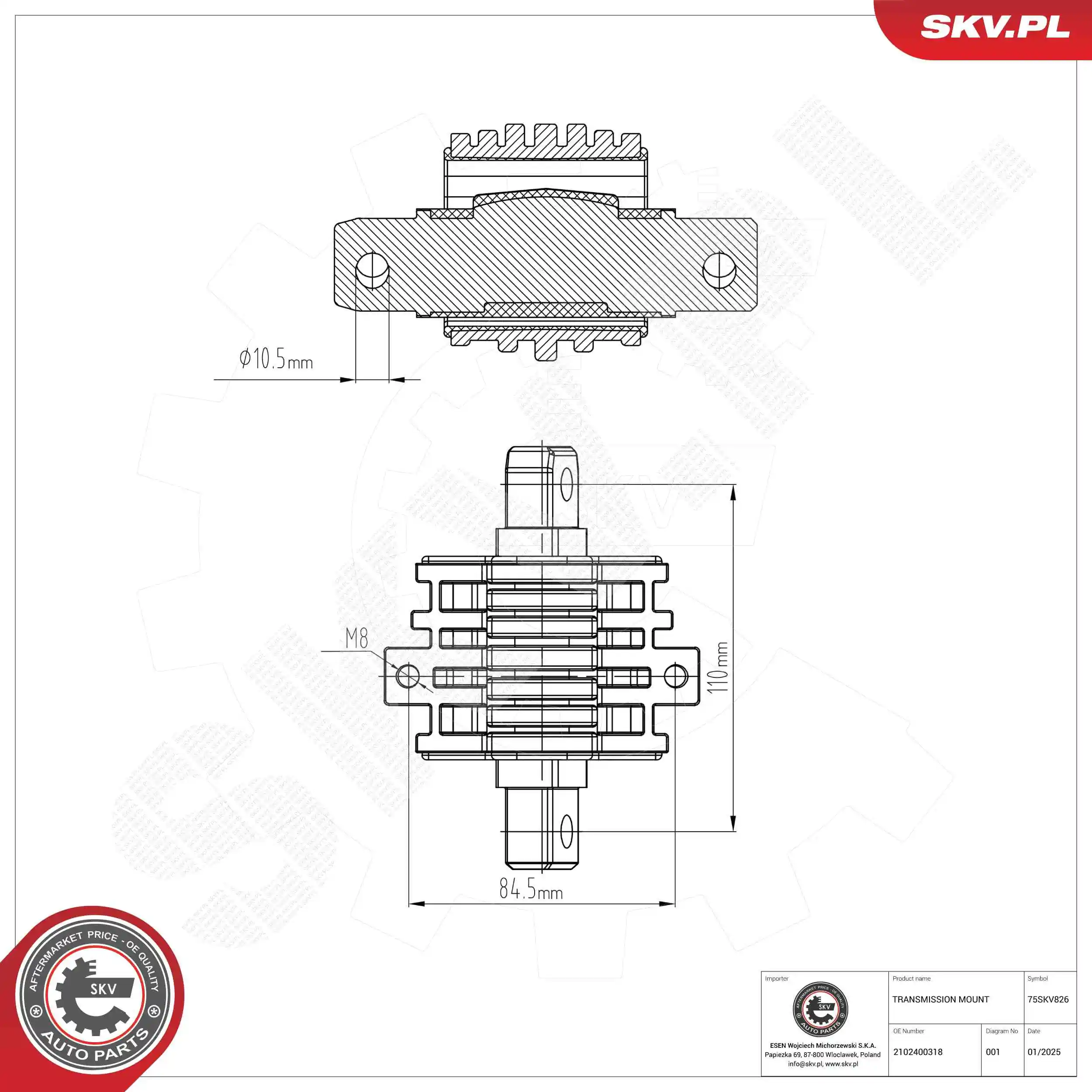 Mounting, manual transmission